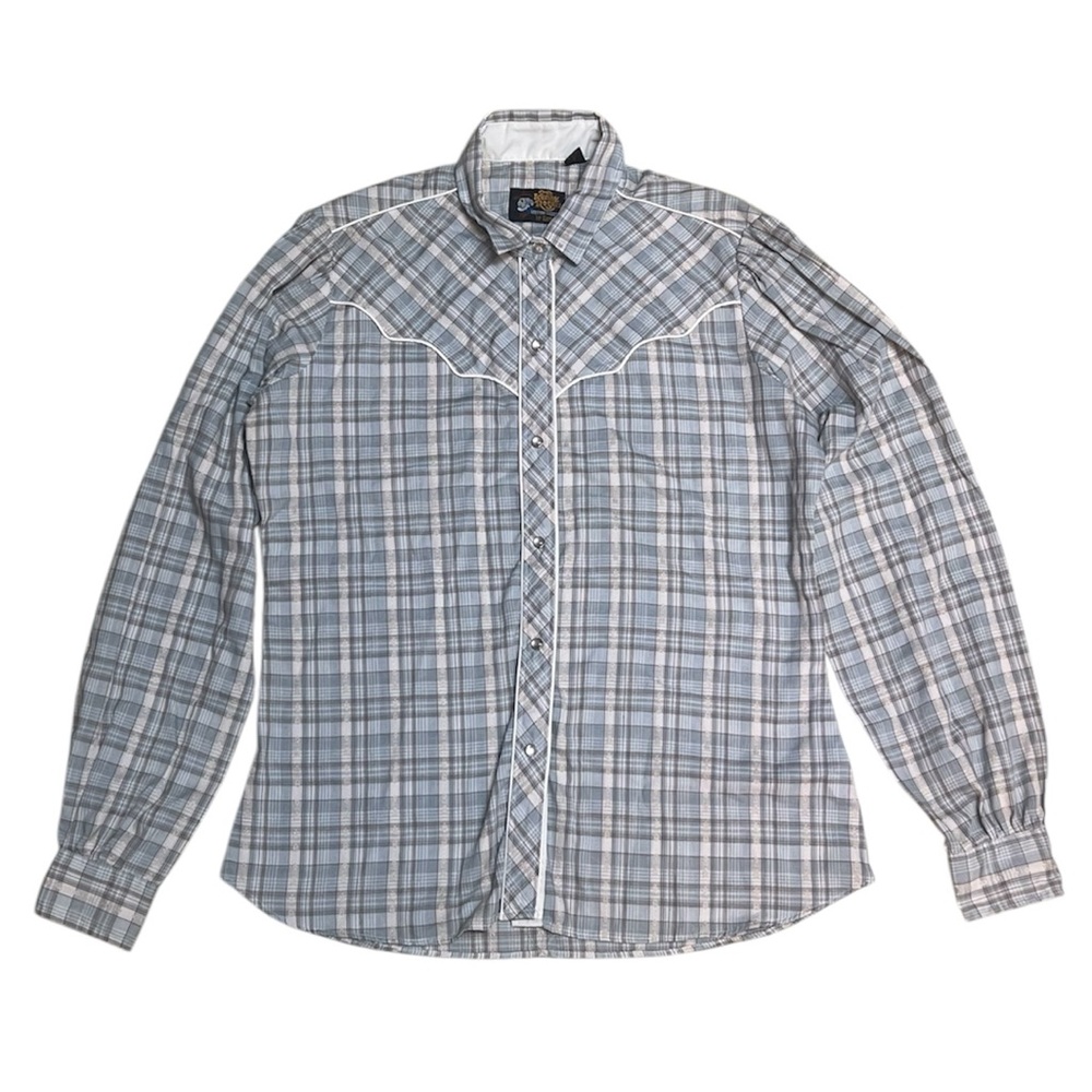 Vintage Kenny Rogers Western Collection Plaid Cowgirl Rodeo Pearl Snap Shirt Top